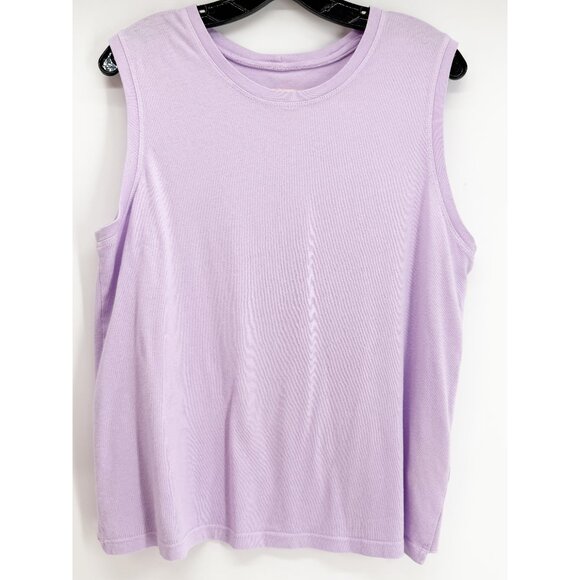 Raquel Allegra Fitted Muscle Tank Top in lilac 3/L - Picture 1 of 9